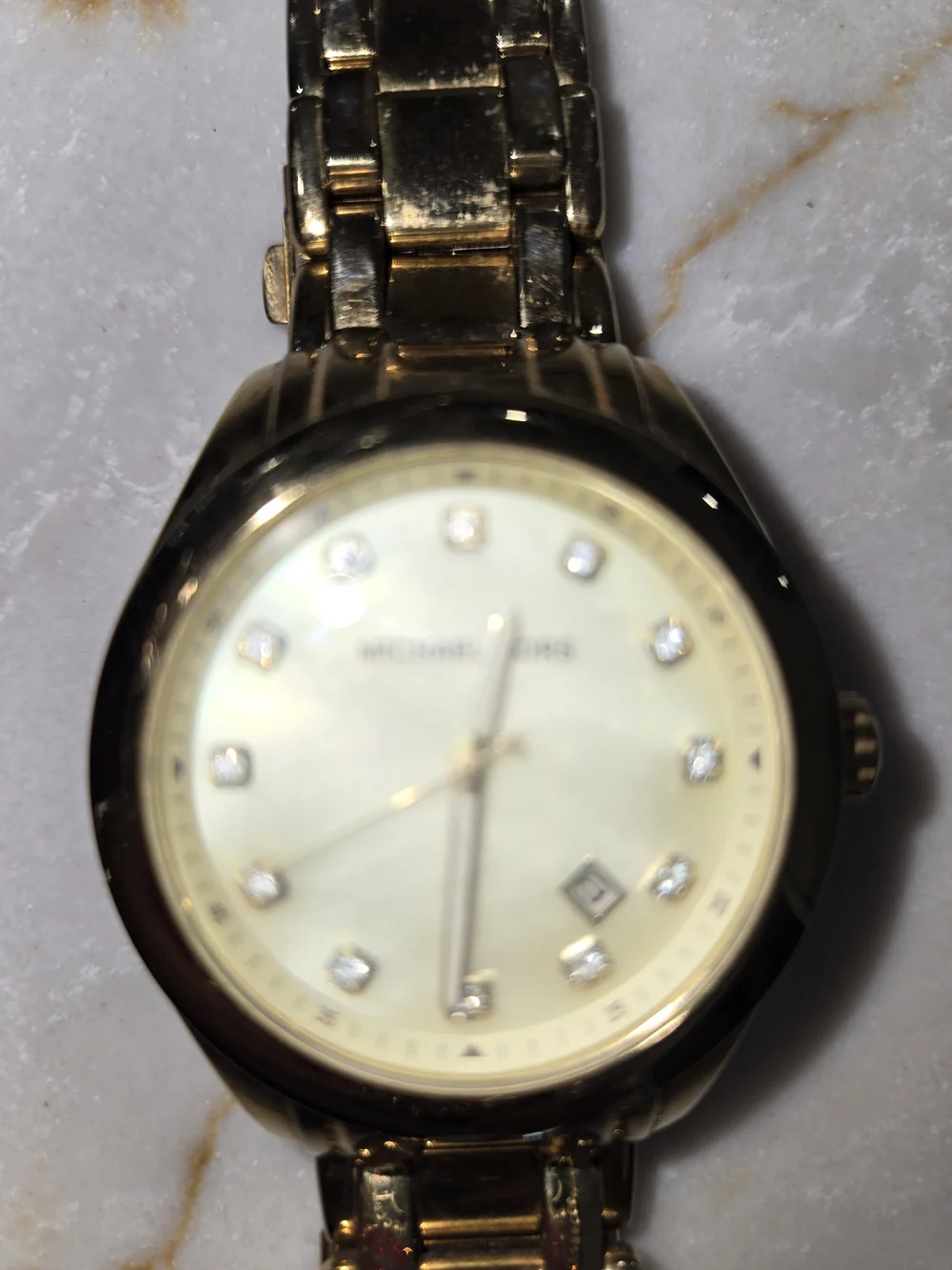 Michael Kors Women’s Gold-Tone Crystal Dial Bracelet Watch